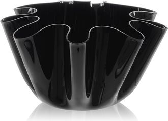 Iplex Jarrón grande drapeado negro