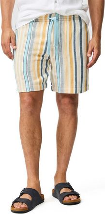 Rodd & Gunn Lakeland Stripe Cotton Blend Drawstring Shorts in Yellow/Blue Multi at Nordstrom, Size Xxx-Large