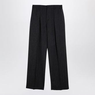 Burberry Grey Wool Trousers With Darts