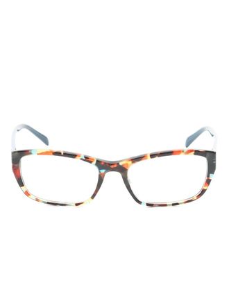 Prada 2010s bril met rechthoekig montuur - Bruin