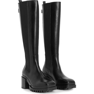 AllSaints Natalia Lug Sole Knee High Boot in Black at Nordstrom Rack, Size 6Us / 36Eu