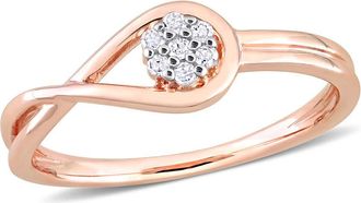 Amour Diamond Accent Infinity Promise Ring In Rose Plated Sterling Silver