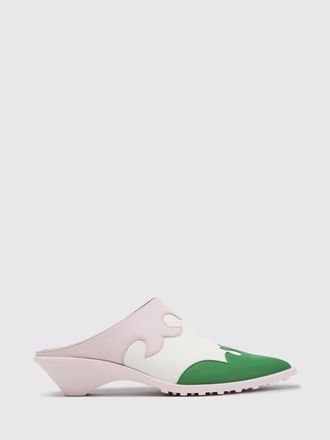 Camper Anita Smooth Calfskin Mules with Low Flared Heel