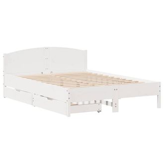 Berkfield Home Full Bed Frame without Mattress White 140x200 cm Solid Wood Pine