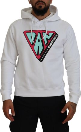 Dsquared2 Dsquared&sup2; Cotton Hooded Printed Pullover Mens Sweater (Pre-Owned)