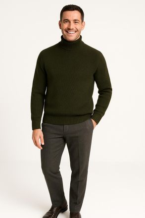 Jack & Jones Rollkragenpullover JACK & JONES JJROY KNIT ROLL NECK AW25, Herren, Gr. S, duffel bag, Strick, Obermaterial: 100% Polyacryl, unifarben, relaxed fit, Ri
