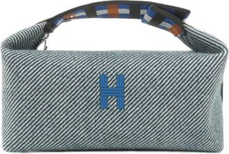 Herm&egrave;s Green Wool Pouch (Pre-Owned)