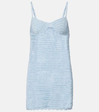 Anna Kosturova Cotton crochet minidress