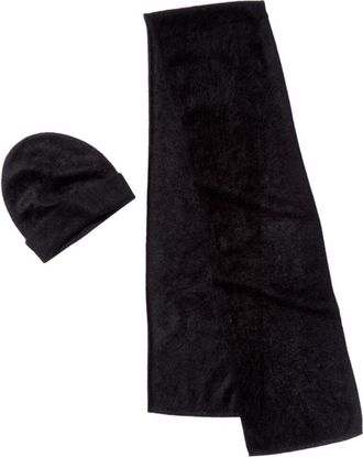 Amicale Cashmere Cashmere Brushed Cashmere Hat & Scarf Set