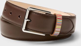 Paul Smith Mens Colourful stripe accent leather belt