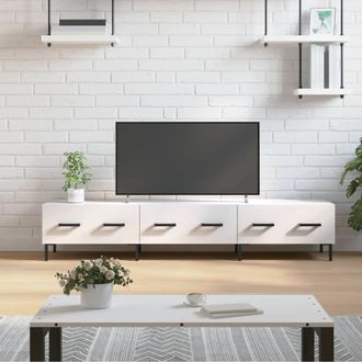 vidaXL Vidaxl - Mueble De Tv Madera De Ingenier&iacute;a Blanco Brillo 150x36x30 Cm