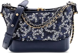 Chanel Gabrielle Logo Motif Sequins Small hobo bag - Blauw