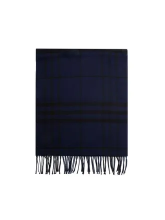 Burberry Classic Check Wool Scarf - Navy