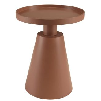 Macabane Mesa auxiliar redonda de madera pintada en terracota D38cm
