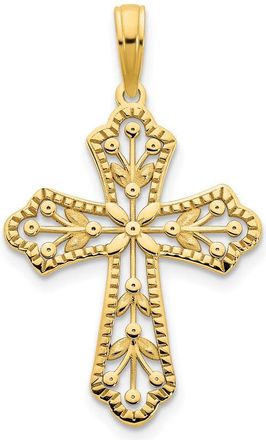 Diamond2Deal 14k Yellow Gold Fancy Cross Pendant