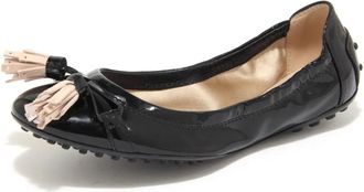 Tod's Zwarte leren instappers met kwastjes - Dames - Ballerinas - Zwart - 35 EU - Schoenen