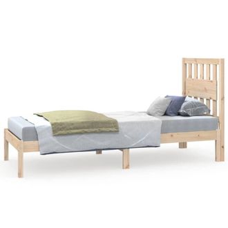 Berkfield Home Bed Frame Solid Wood Pine 75x190 cm Small Single in Natural