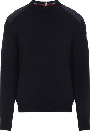 Moncler Dark Blue Virgin Wool Pullover-Uomo