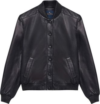 Brooks Brothers Su&egrave;de Bomberjack - Dames - Leren en Su&egrave;de Jassen - Blauw - M - Su&egrave;de - Jassen