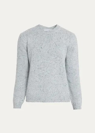 Iris Von Arnim Mens Melange Wool & Cashmere Crewneck Sweater