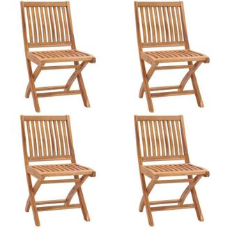 vidaXL Vidaxl - Sedie da Giardino Pieghevoli 4 pz in Legno Massello di Teak
