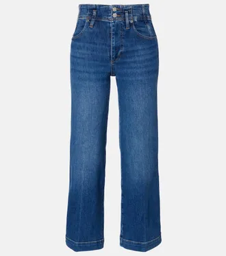Frame Denim Seamed cropped wide-leg jeans