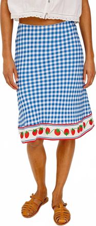 Rails Grazes Midi Skirt In Gingham Tomato