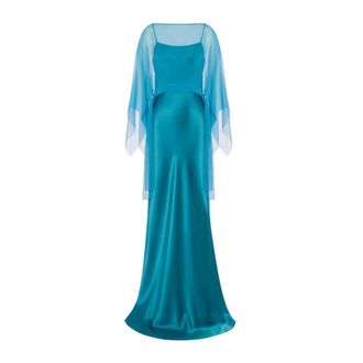 Alberta Ferretti Kleedjes, Dames, Blauw, M, Polyester, Polyester jurken en jumpsuits