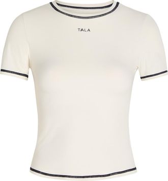 Tala Ultralite Active Logo Stretch-jersey T-shirt - Ivory - XL (UK16 / XL)