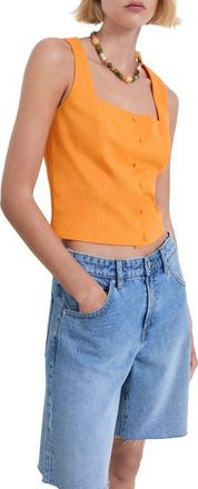 Mango Square Neck Vest in Orange at Nordstrom, Size Xx-Large