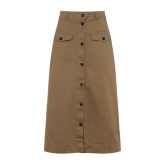 Saint Laurent Brown Cotton Skirt