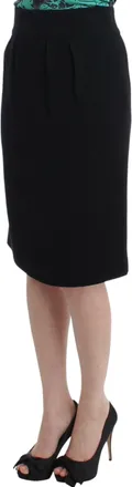 Roberto Cavalli Womens Black Wool Pencil Skirt