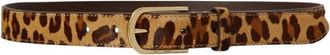 Ralph Lauren Smalle riem met luipaardprint en ronde gesp - Dames - Accessoires - Veelkleurig - Maat: M Leer