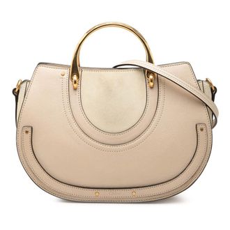 Chlo&eacute; Pre-owned Chloe Medium Calfskin Suede Pixie Signature Satchel Ladies 97D09TWTMVTBUGEN