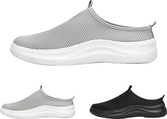 Generic Mens Trainers, White, Fitness Shoes, Mens Gym, Breathable Mens Slippers, Lightweight Summer Shoes, Flat Sole, Breeze Shoes, Plain Jogging Shoes, Non-S