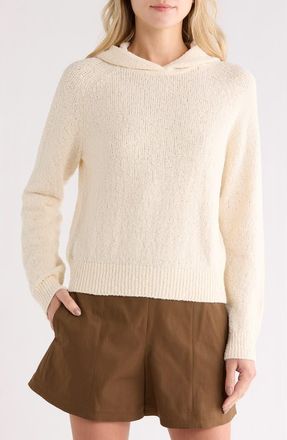 Theory Boucl&egrave; Knit Hoodie in Ivory at Nordstrom Rack, Size Medium