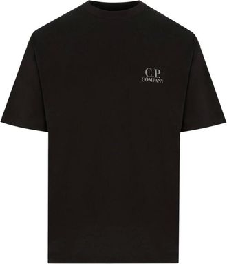 C.P. Company C.P. Company, T-Shirts, male, Black, L, 30/1 Jersey Short Sleeve Logo T-Shirt