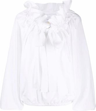 Patou Puff-sleeve Poplin Blouse