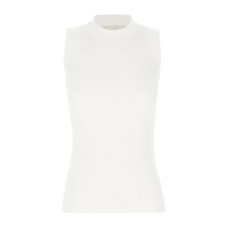 Sportmax Sportmax, Sleeveless Tops, female, White, Size: XS Spxtione Vest Top