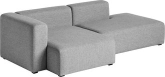 HAY Mags Sofa 2,5 Sitzer, Kombination 3, Armlehne links / grau (Hallingdal 116) (EU)