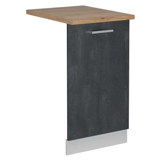 Vicco Panel Frontal Del Lavavajillas R-line, Hormig&oacute;n Negro, 45 Cm, Et Roble