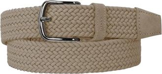 HUGO BOSS Elastische Golfstofriemen - Heren - Riemen - Beige - 105 CM - Accessoires