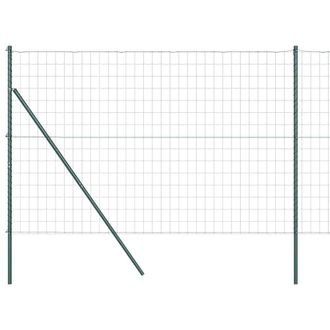 Berkfield Home Euro Fence with 7 Posts 1.5x10 m Galvanised Steel Green