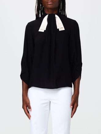 Elisabetta Franchi Long-Sleeved High-Neck Georgette Blouse