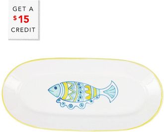 Vietri Vietri Elbas Fish Narrow Oval Platter With $15 Credit
