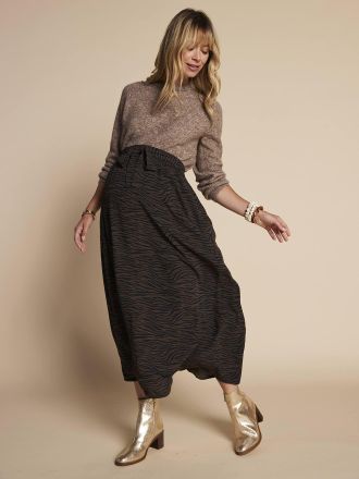 Envie de Fraise Langer Umstandsrock mit Zebramuster ENVIE DE FRAISE schokolade