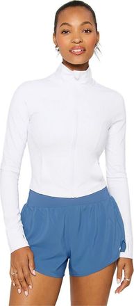 Fabletics Womens Perfect Storm Cropped Train Jacket in Classic White at Nordstrom, Size Xx-Small