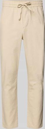 Only & Sons Tapered Leinenhose aus Baumwoll-Leinen-Mix Modell LINUS in Kitt, Gr&ouml;&szlig;e XXL