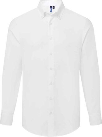 Premier Heren Supreme Oxford Formeel Overhemd Met Lange Mouwen (Wit)