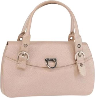 Ferragamo Pre-owned Handbags, female, Pink, Size: ONE SIZE Pre-owned Leather Handbag